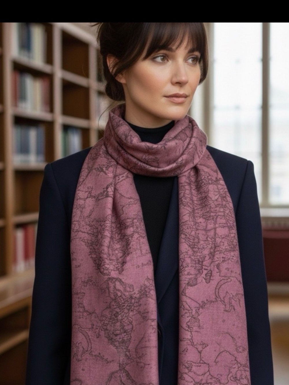 Womens Pink Patterned Travel Scarf.  Beautiful